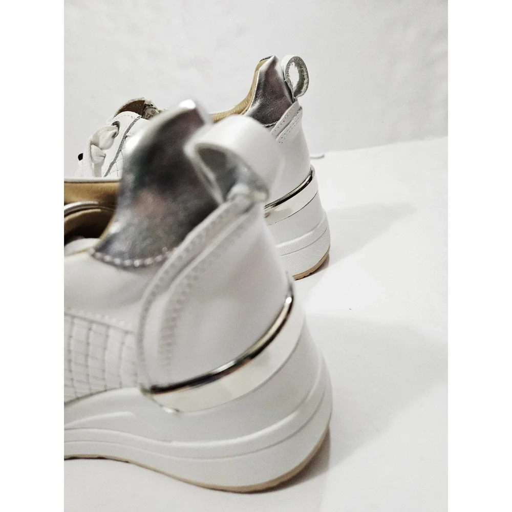 Carmela Women's Casual Wedge Leather Sneakers, Size Euro 40 White‎